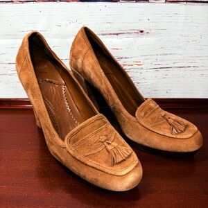 Sam Edelman Tan Women’s Block Heel Mocassin Loafers sz 9